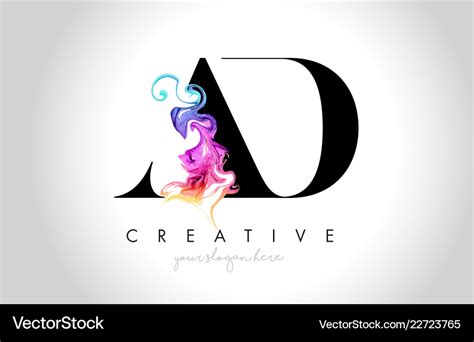 Ad vibrant creative leter logo design Royalty Free Vector