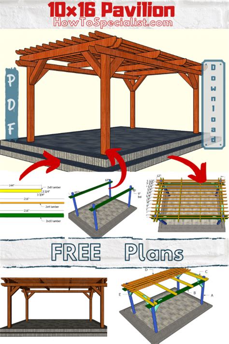 10x16 Pergola Plans Free - PDF Download | HowToSpecialist