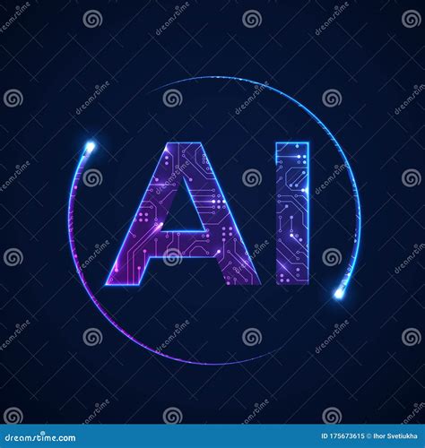 Artificial Intelligence Concept. Circuit Board Background with AI Logo ...