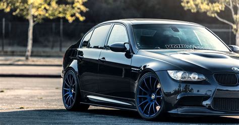 BMW E90 M3 JEREZ BLACK with VMR 721 MATTE DARK BLUE 19" #VMR #BMW # ...