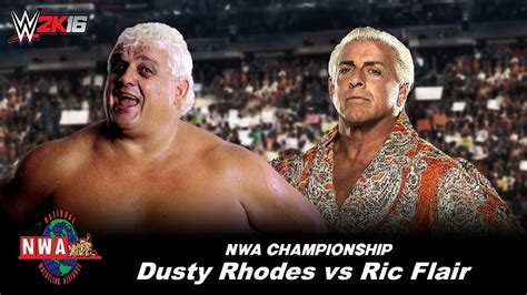 WWE 2K16: Dusty Rhodes vs Ric Flair- NWA Championship Steel Cage Match ...