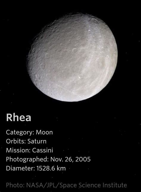 Rhea - a Saturn Moon | Space and astronomy, Saturns moons, Saturn