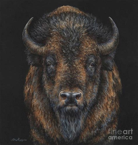 The Bison Presence Painting by Dina Perejogina