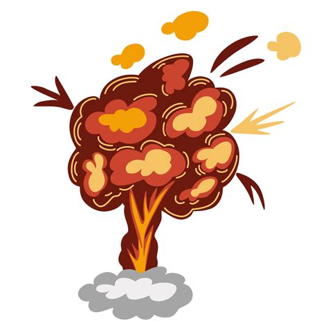 Explosion. Cartoon dynamite or bomb explosion, fire. Boom clouds and ...