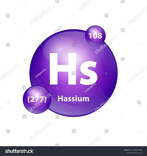 Hassium Hs Icon Structure Chemical Element Stock Vector (Royalty Free ...