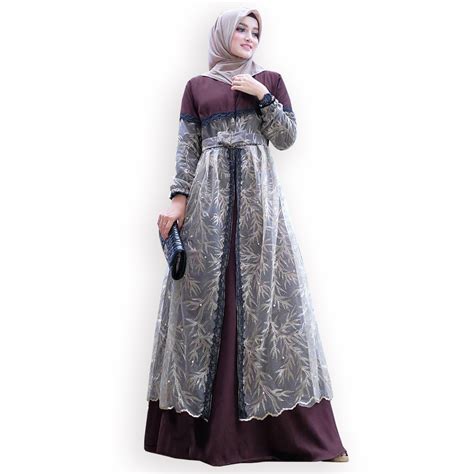 √ 45+ Model Gamis Brokat Kombinasi Modern Terbaru 2020