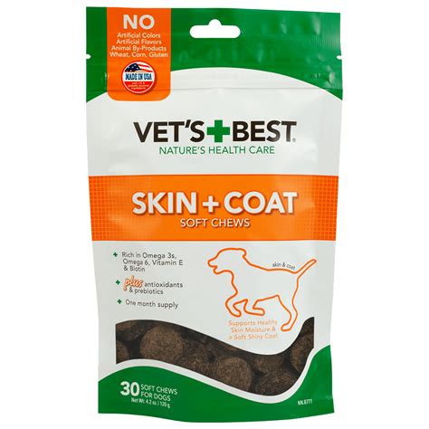 Vet's Best Skin & Coat Dog Supplements | Formulated with Vitamin E and ...