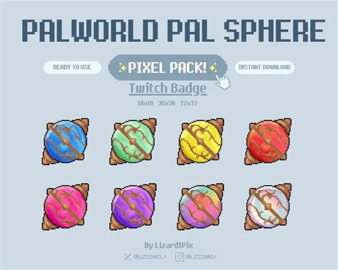 Palworld Pal Sphere Pixel Art Twitch Sub and Bit Badges - Etsy Australia