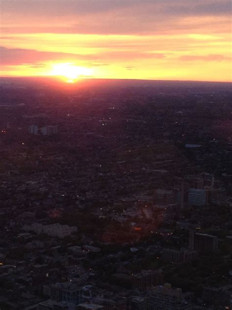 Toronto is so beautiful! Sunset on top of the CN Tower., | Airplane ...