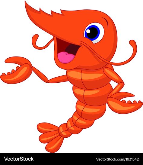 Cute shrimp cartoon presenting Royalty Free Vector Image