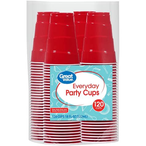 Great Value Plastic Party Cups, 18 oz, 120 Count - Walmart.com ...