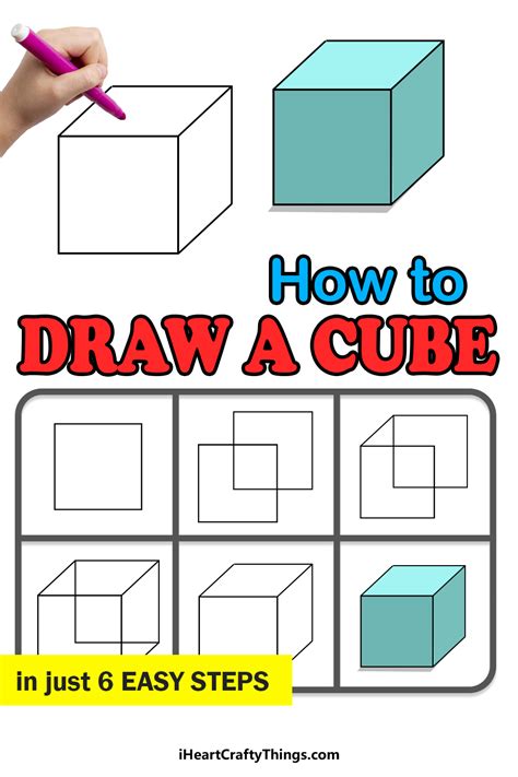 Cube Drawing - How To Draw A Cube Step By Step