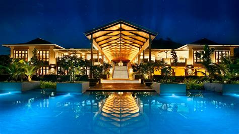 Fascinating swimming pool at night - Seychelles wallpaper - backiee