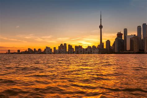 Toronto Skyline at Sunset, Ontario, Canada. Stock Photo - Image of ...