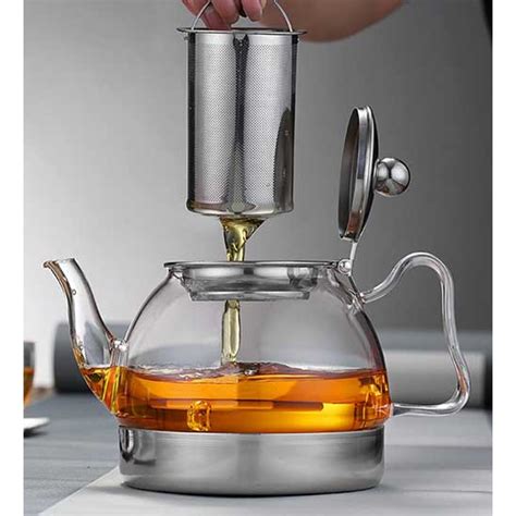 Heat Resistant Glass Teapot With Stainless Tea Infuser For Stove Top ...