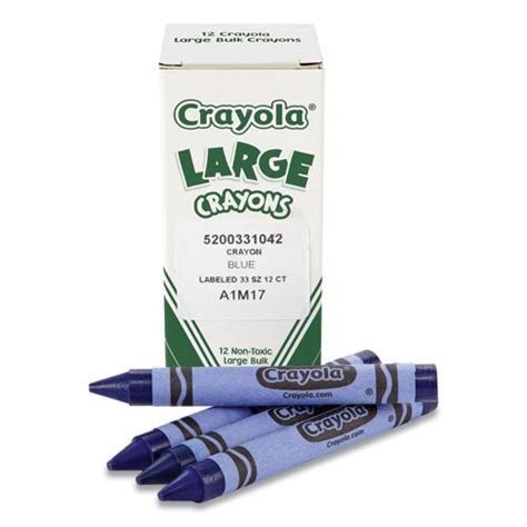 Bulk Crayons, Large, Blue, 12/Box