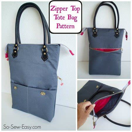 Zipper tote bag pattern - Craftfoxes