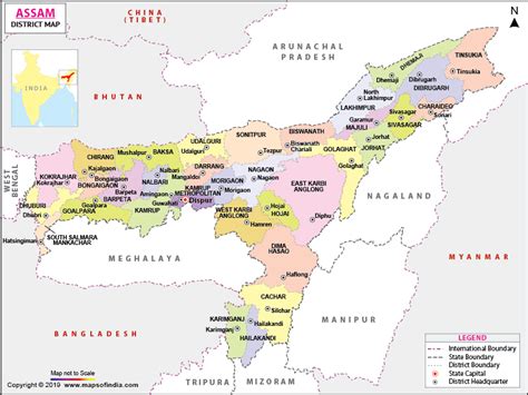 Political Map Of Assam With Districts