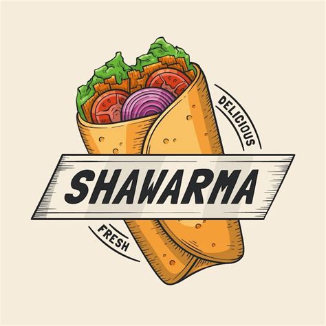 Free Vector | Hand drawn shawarma logo template