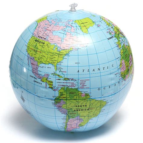 38CM( 15") PVC Inflatable Earth World Globe Map Beach Ball Students ...