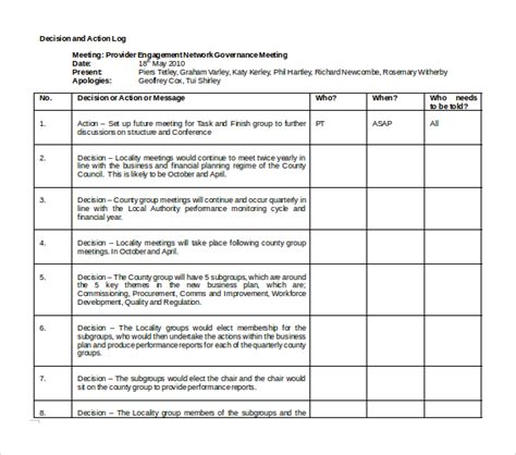 Decision Log Templates | 12+ Free Docs, Xlsx & PDF Formats, Samples ...