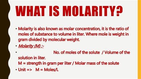 Molarity vs Molality