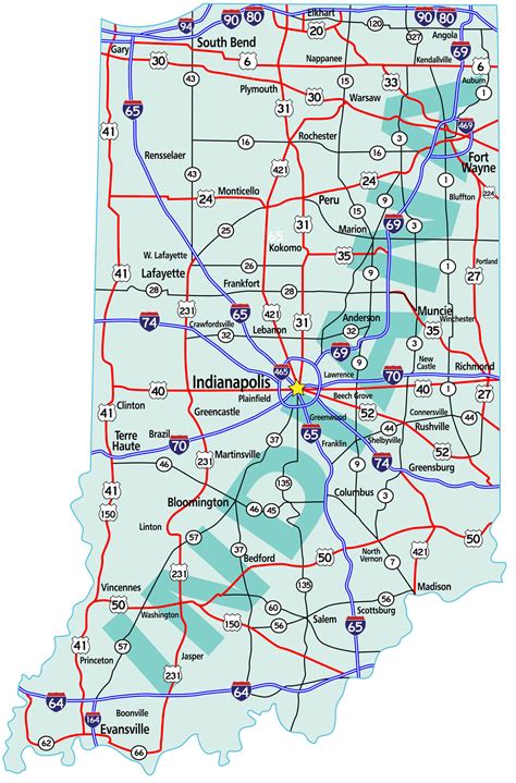 Indiana Map - Guide of the World