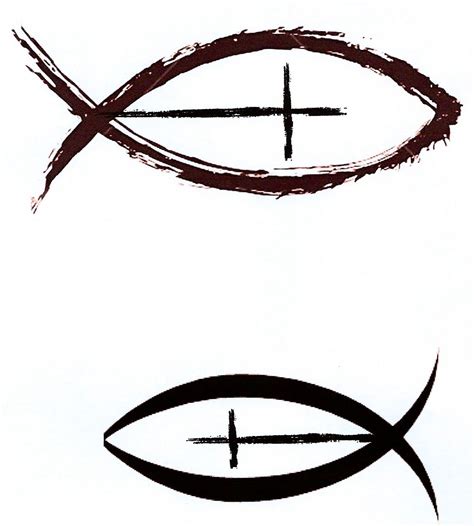 Christian fish with cross as a side tattoo with cross upward, i like a ...