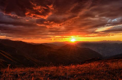 Sunset Landscape Mountains Clouds 4k Wallpaper,HD Nature Wallpapers,4k ...