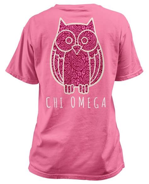 Chi Omega Paisley Owl T-shirt | Chi Omega T-shirts | Sorority T-shirts ...