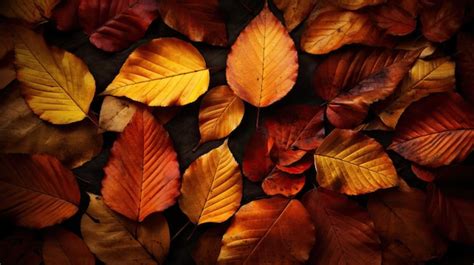 Premium Photo | Autumn leaves wallpaper with orange and brown colors ...