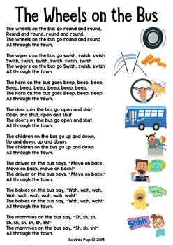 The Wheels on the Bus Nursery Rhyme Worksheets and Activities | Rhyming ...