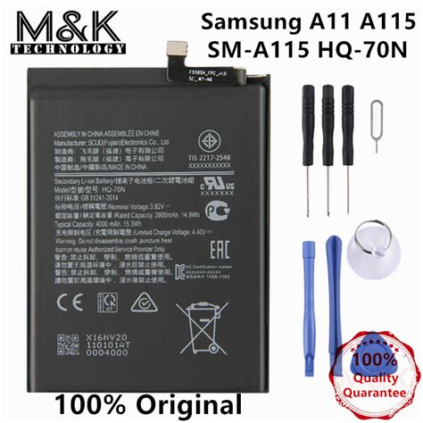 Original MK Battery HQ-70N For Samsung Galaxy A11 A115 SM-A115 BATTERY ...