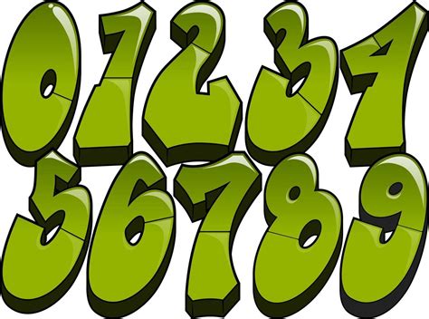 Graffiti Numbers In Graffiti Style 4684652 Vector Art at Vecteezy