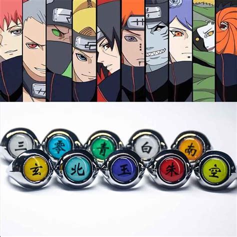 10 estilo Anime HOKAGE Naruto cosplay de Akatsuki anillos Sasori Itachi ...