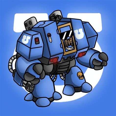 Blue Robot in Warhammer 40k Artwork