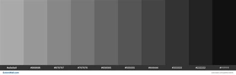 Shades of Dark Gray Color Palette