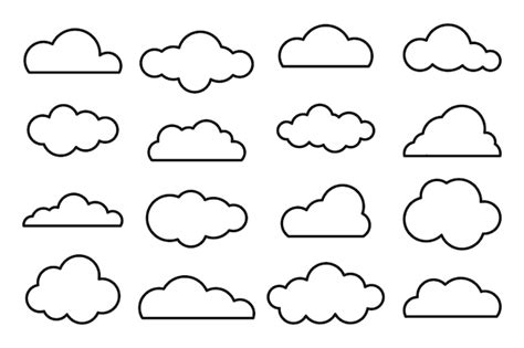 Premium Vector | Clouds line art icon