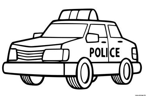 Coloriage Une Voiture De Police Facile Pour Maternelle Dessin Voiture ...