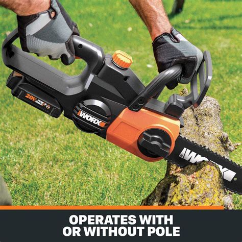 WORX WG323 20V 10' Lithium-Ion Cordless Pole/Chain Saw w/ Auto-Tension