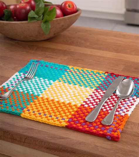 Loom Woven Placemat | potholder makers | Loom knitting projects, Loom ...