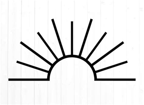 Half Sun Svg for Cricut Commercial Use Cut File Silhouette - Etsy