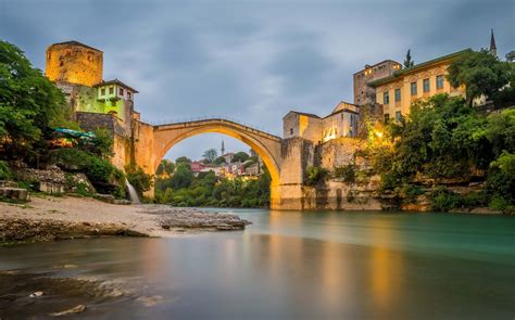 bridge, Mostar, Bosnia, And, Herzegovina, Neretva, Rive, River ...