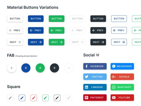 Material design buttons UI - Figma templates by Roman Kamushken for ...