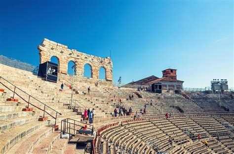 Verona, Italy, September 12, 2019 The Verona Arena interior inside view ...