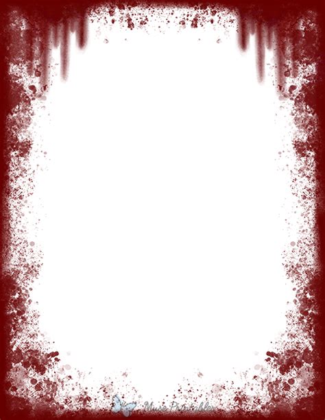 Printable Blood Splatter Page Border