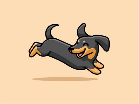 Happy Dachshund | Dog design art, Dachshund drawing, Dog drawing simple