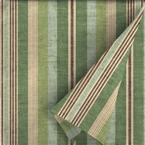 allen + roth 54-in W Green Stripe Outdoor Fabric (By-the-Yard) in the ...