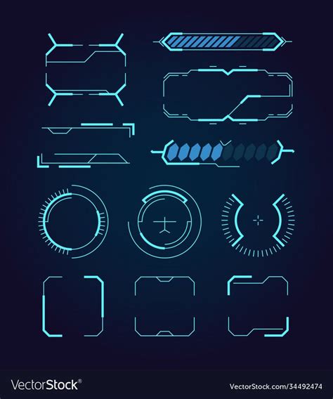 Sci fi ui hud web futuristic elements modern vector image on ...