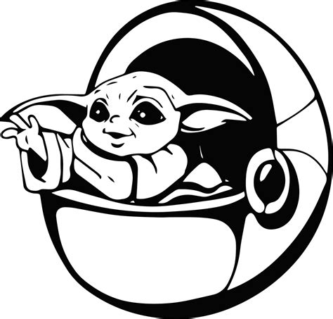 Baby Yoda Printable Coloring Pages